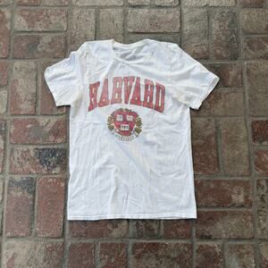 Harvard Veritas T-Shirt Cream Red Print Size S